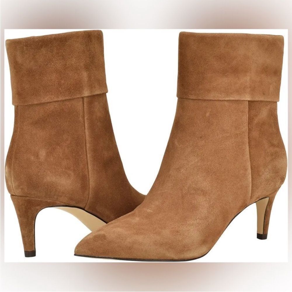 Calvin Klein Genteel Light Brown Suede Ankle Booties Boots 9
